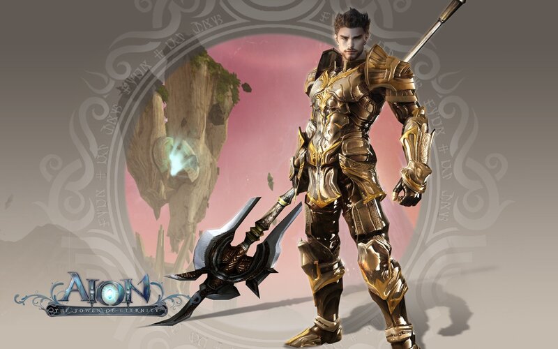 Male Warrior in Golden Armor — Gold