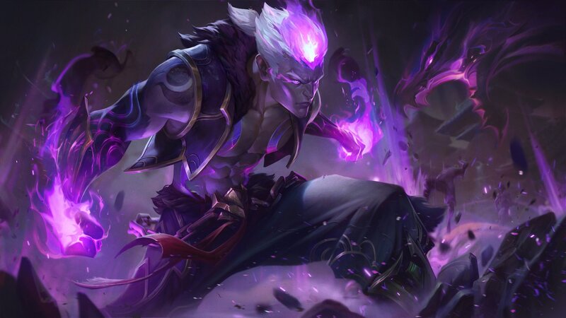 Male Warrior with Purple Energy — Dramatic, Intense