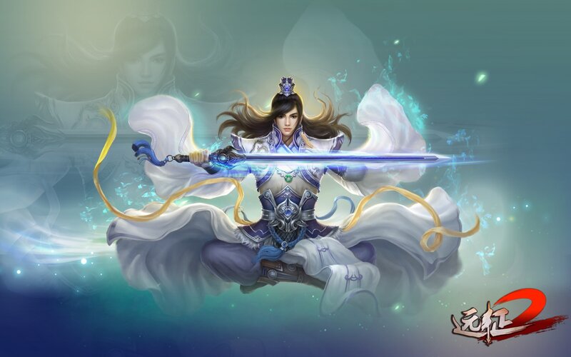 Male Warrior with Sword — White