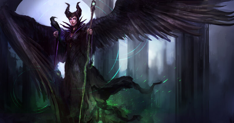 Maleficent with Crow — Black, Dramatic