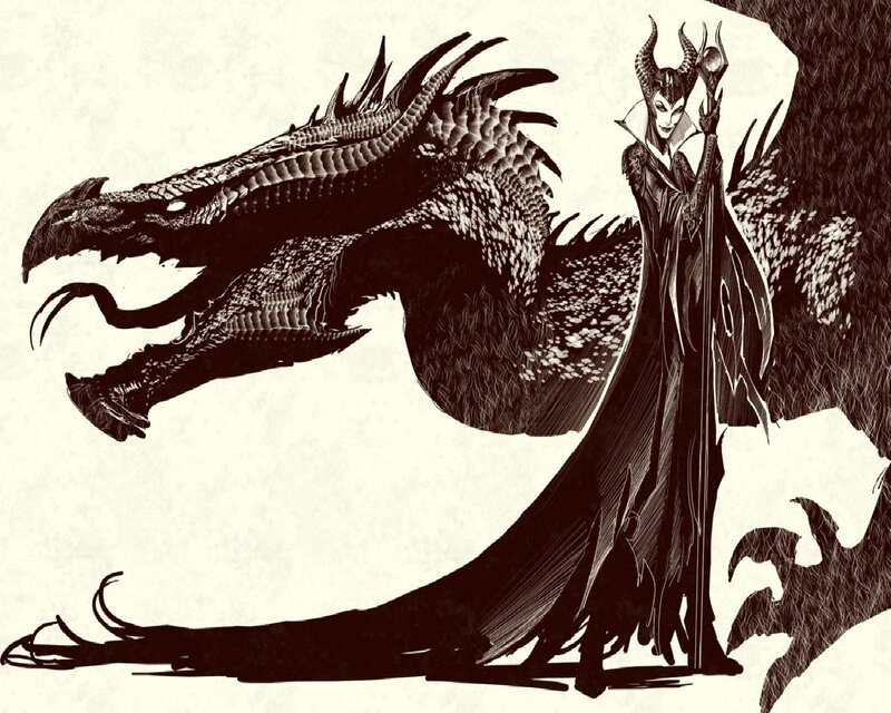 Maleficent with Dragon — Black