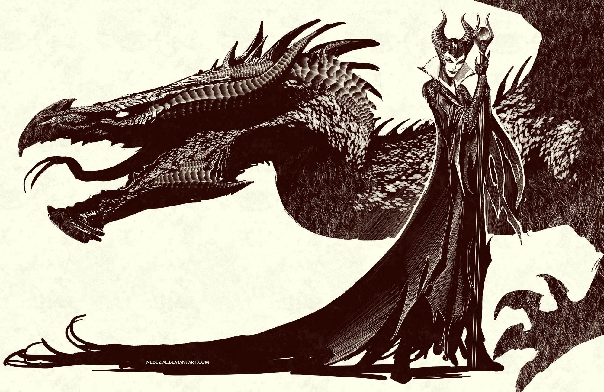 Maleficent with dragon