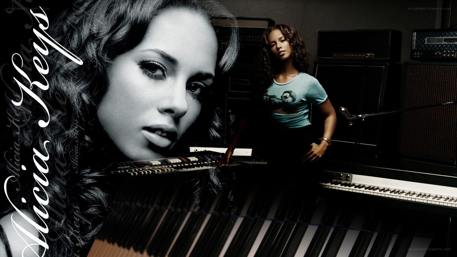 Malia Keys in music studio