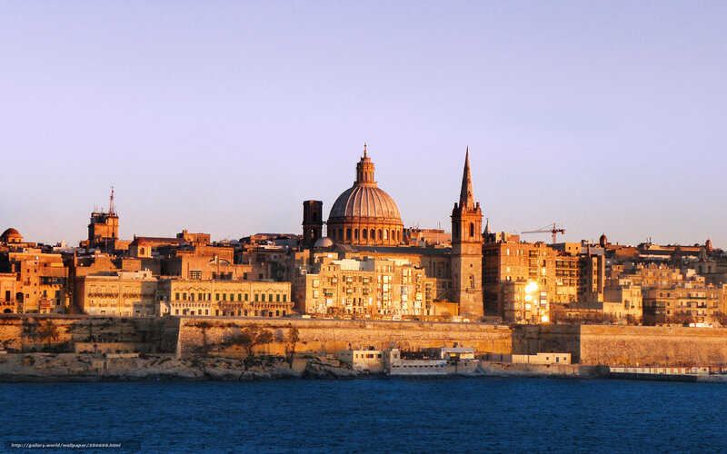 Maltese City Skyline — Blue