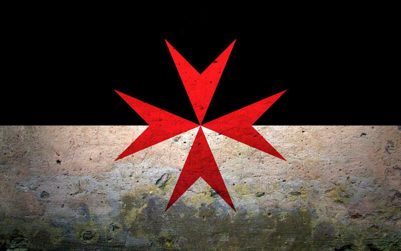 Maltese cross on stone