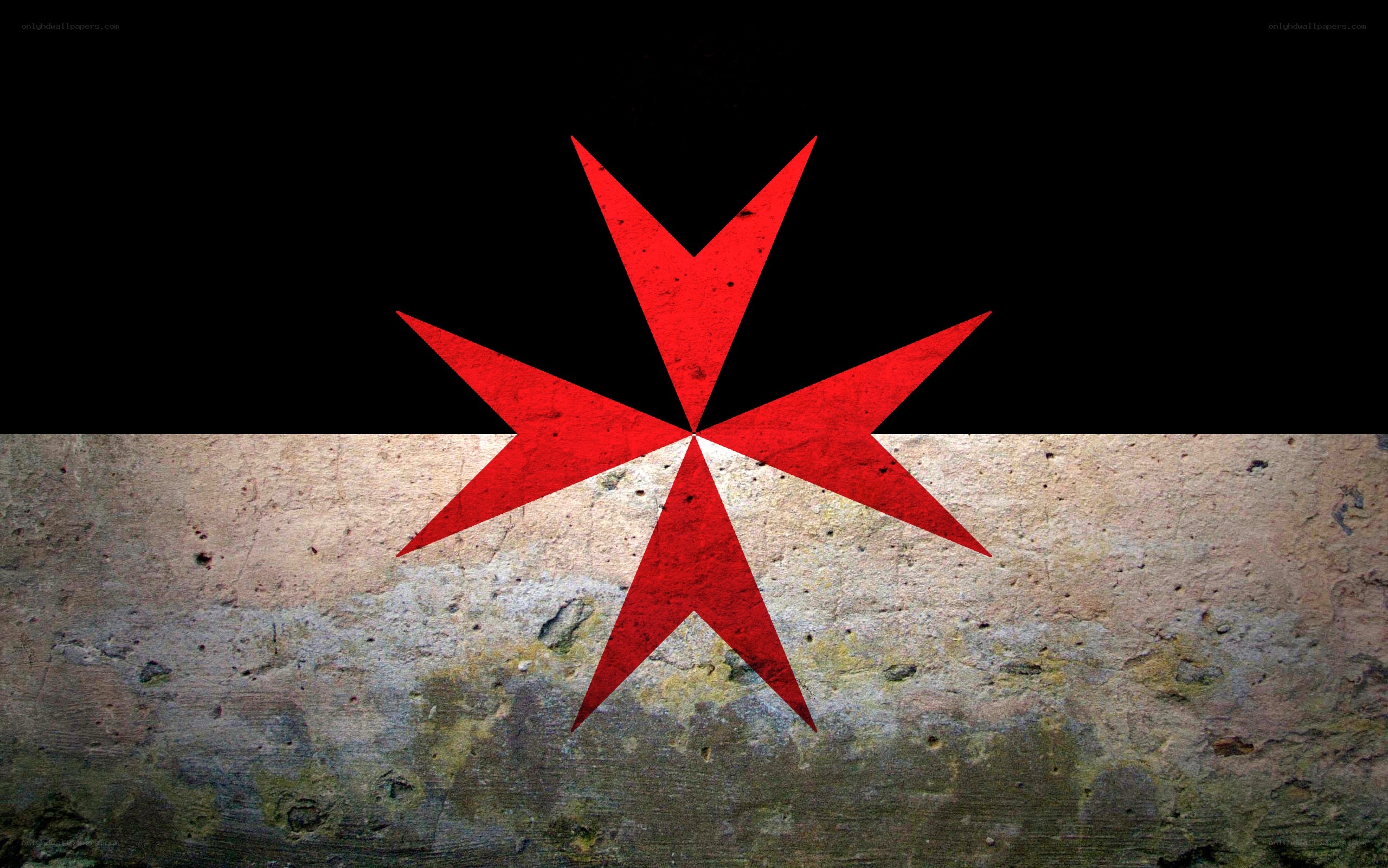 Maltese cross on stone