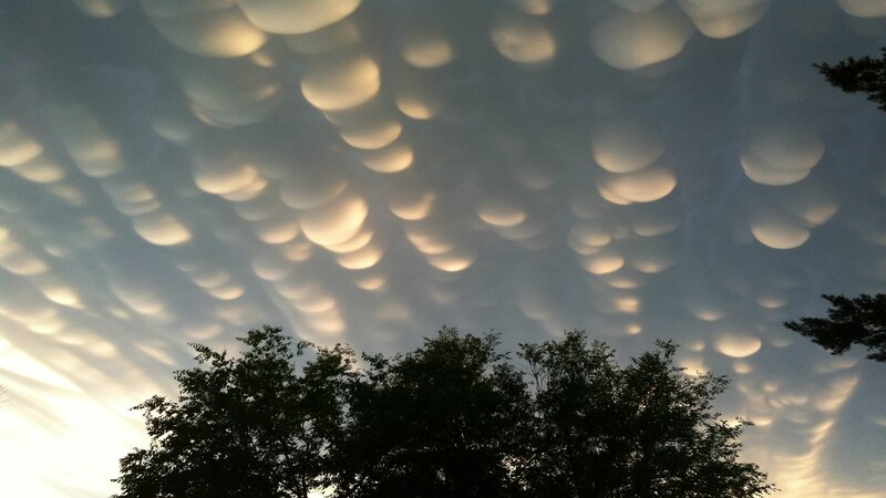 Mammatus Clouds at Dusk — Gray, Dramatic