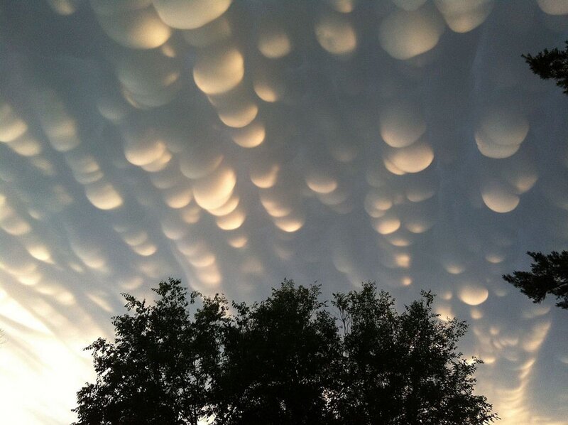 Mammatus Clouds at Dusk — Gray