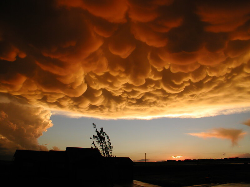 Mammatus Clouds at Sunset — Orange