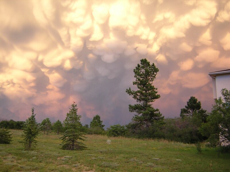 Mammatus Clouds over Field — Yellow
