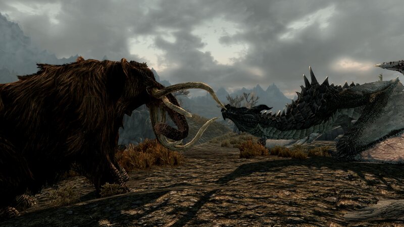 Mammoth and dragon face-off