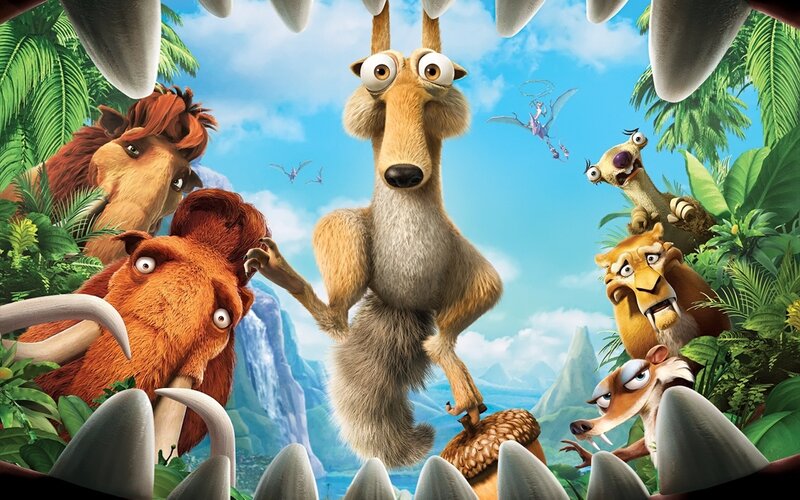 Mammoth and Sloth in Jungle