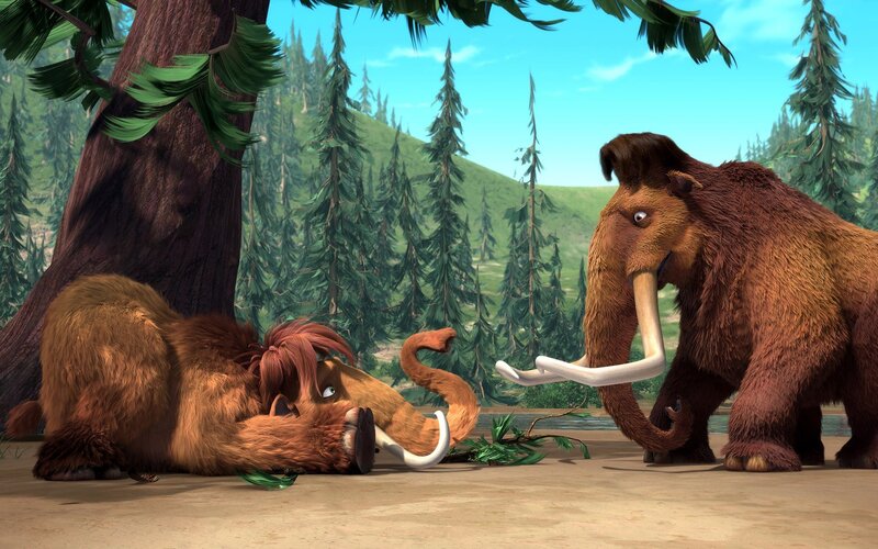 Mammoth characters in forest