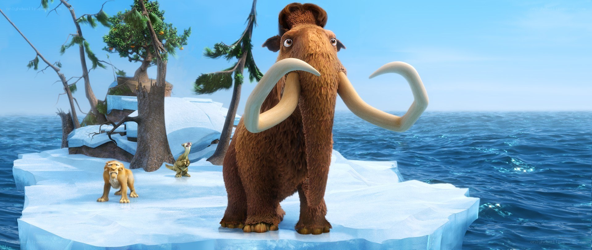 Mammoth on an ice floe