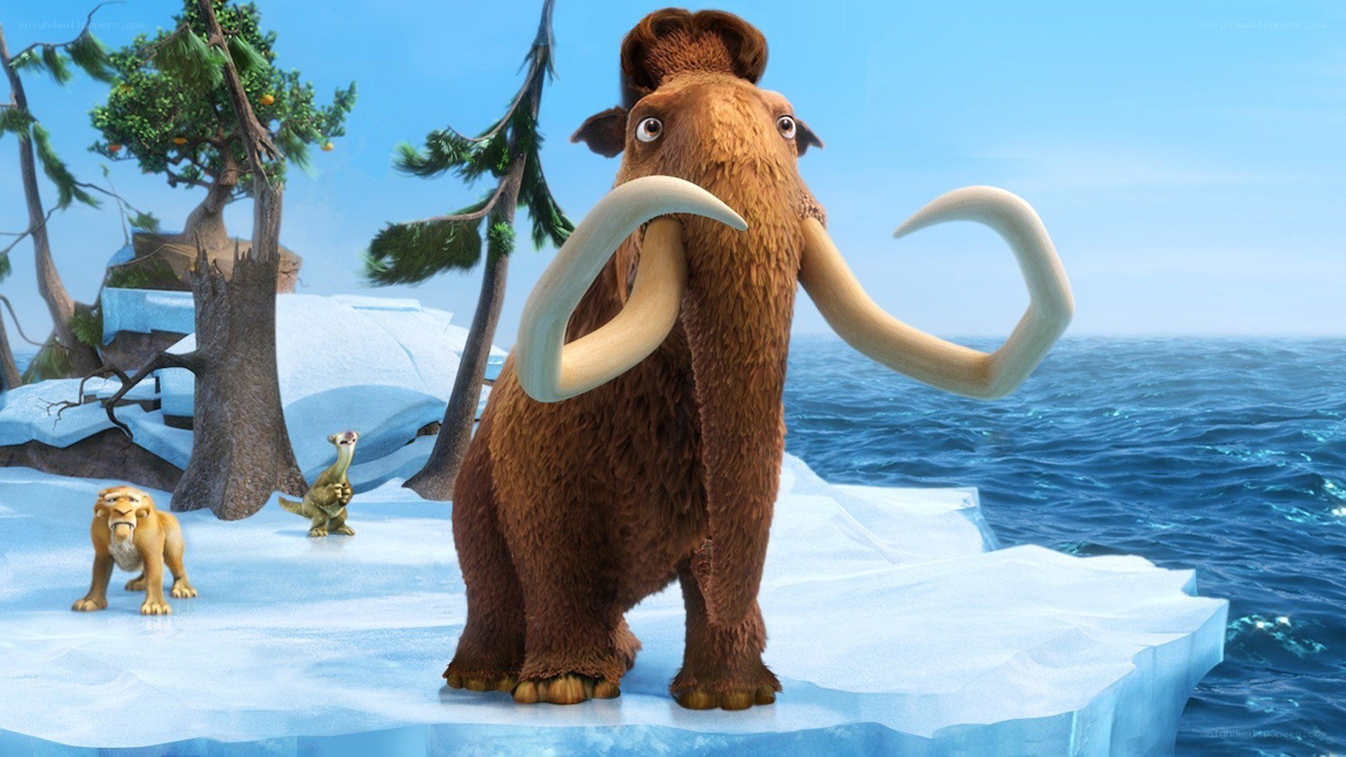 Mammoth on an ice floe