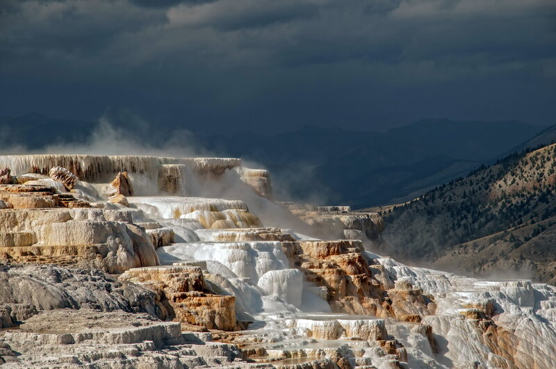 Mammoth Terraces — White