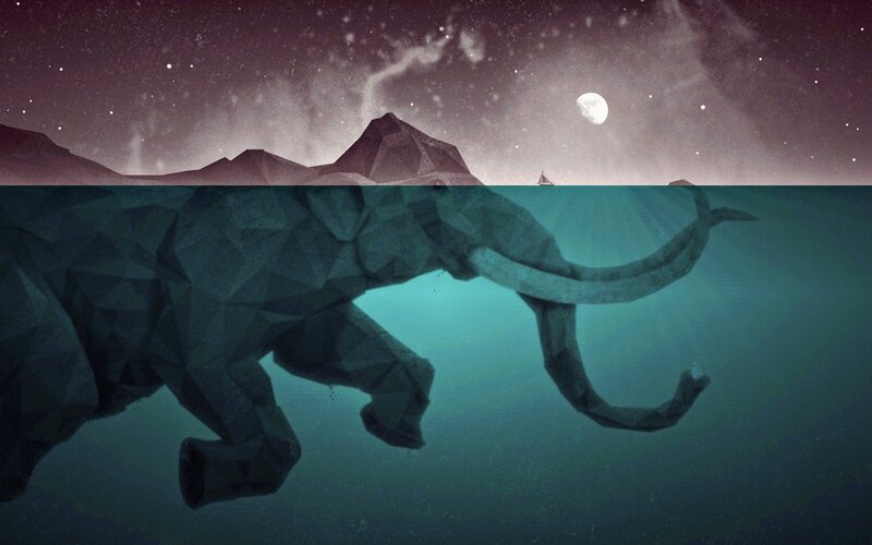 Mammoth Underwater — Teal, Dramatic