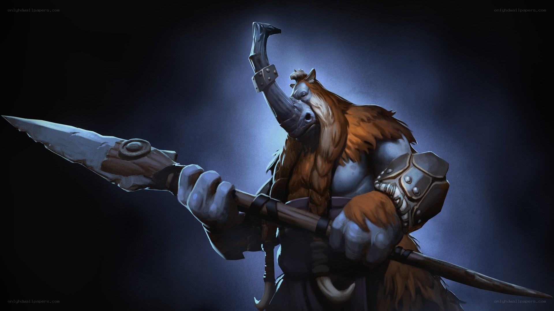 mammoth warrior with spear