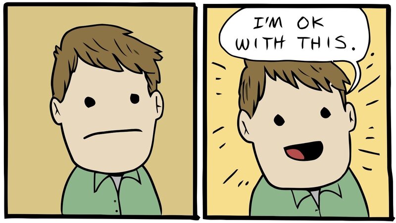 man accepting situation