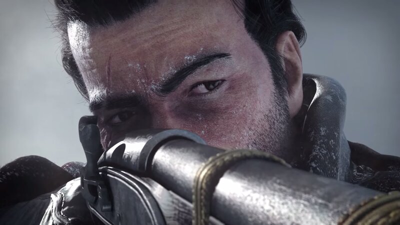 Man Aiming Rifle — Gray