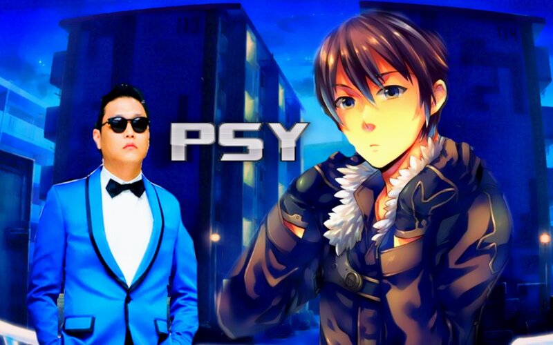 Man and Anime Character