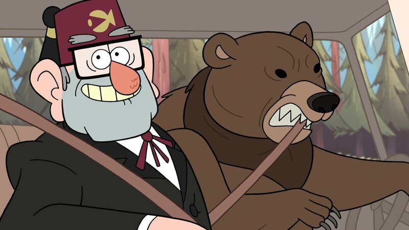 Man and Bear in Car