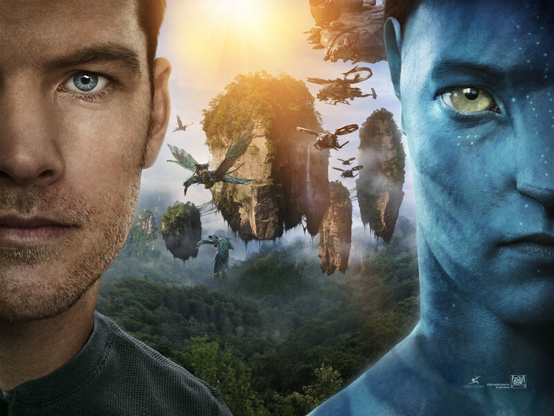 Man and Blue Alien — Dramatic