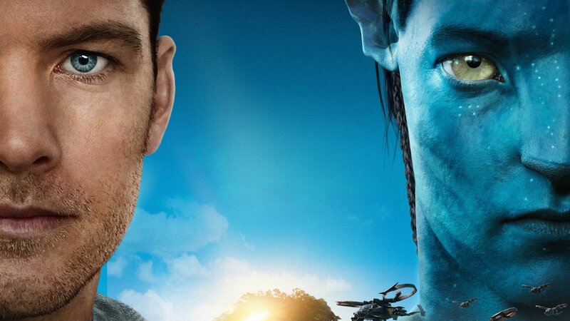 Man and Blue Alien Face