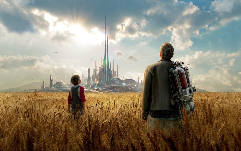 Man and Boy in Field — Gold, Dramatic