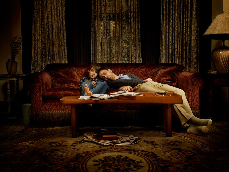 Man and Boy on Couch
