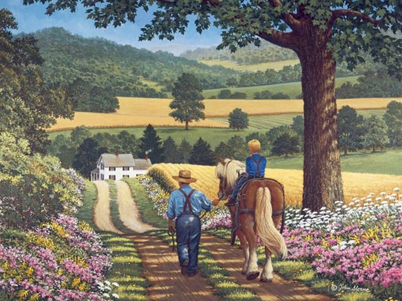 Man and Boy on Horse