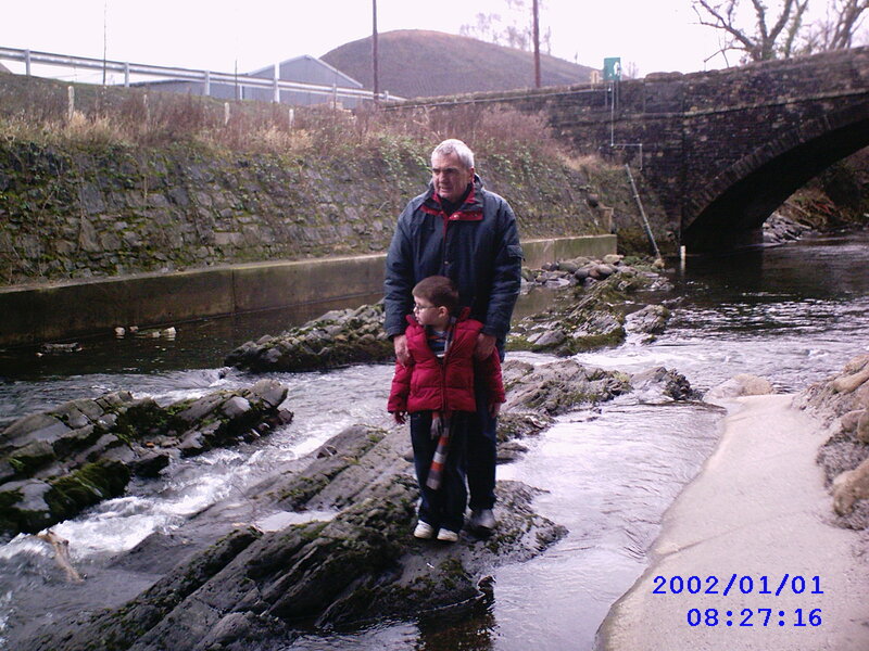 Man and Boy on Rocks