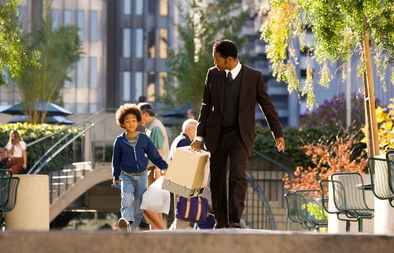 Man and Boy Walking — Brown, Calm, Afternoon