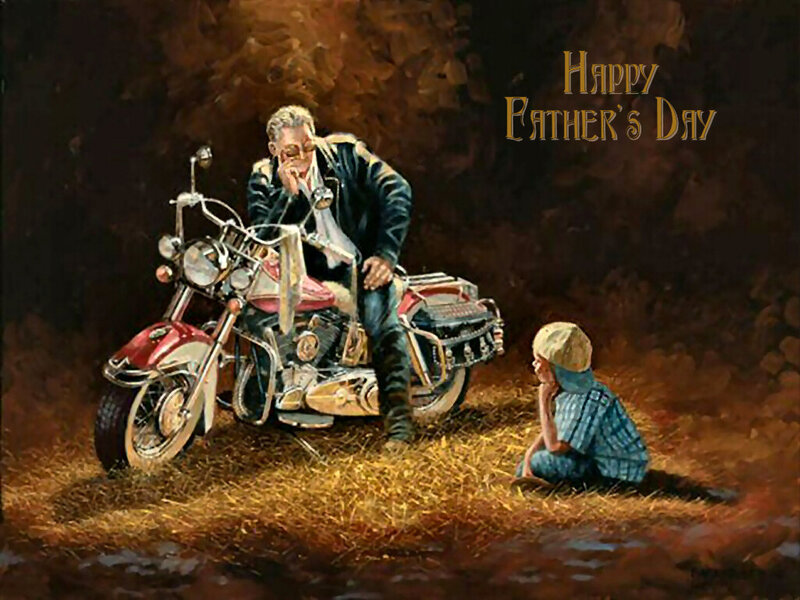 Man and Boy with Motorcycle
