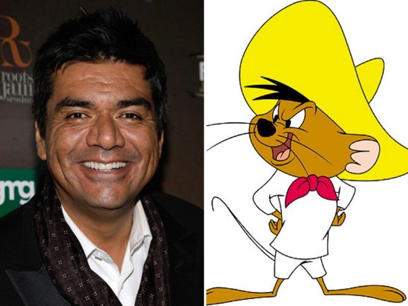 Man and Cartoon Mouse