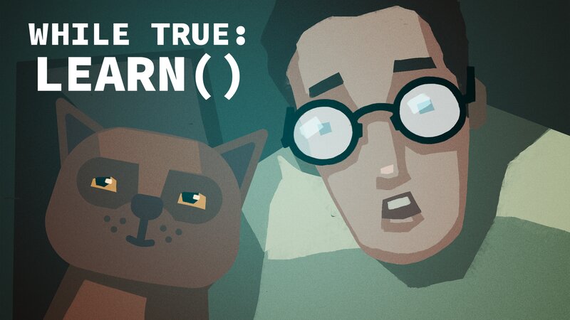 Man and Cat Illustration
