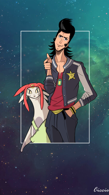 Man and Cat in Space
