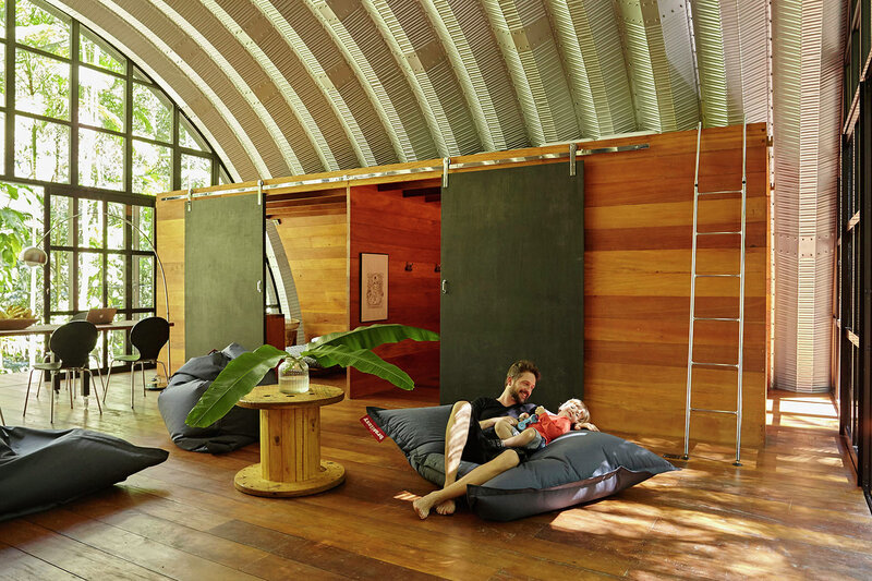 Man and Child on Beanbag
