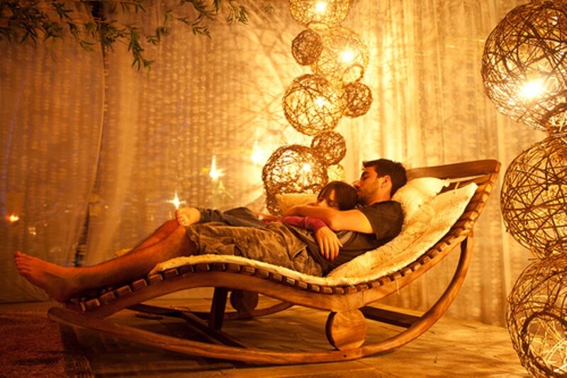 Man and Child on Chaise