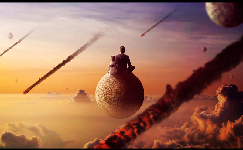Man and Child on Sphere
