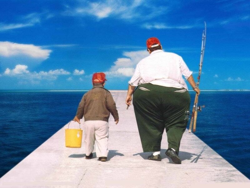Man and Child Walking