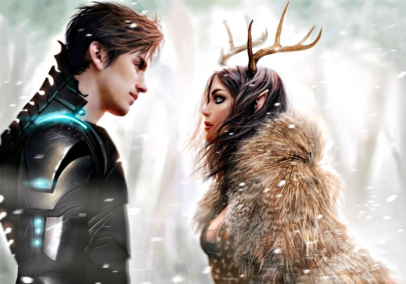 Man and Deer Woman
