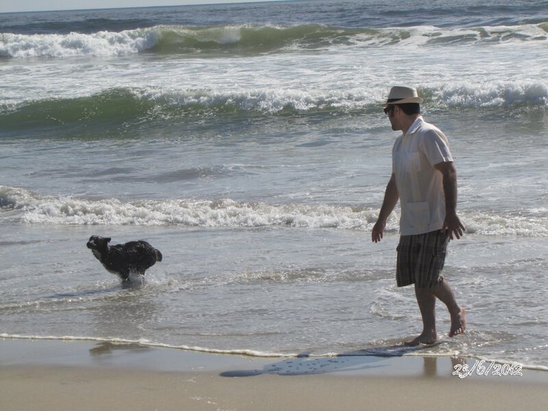 Man and Dog at Beach