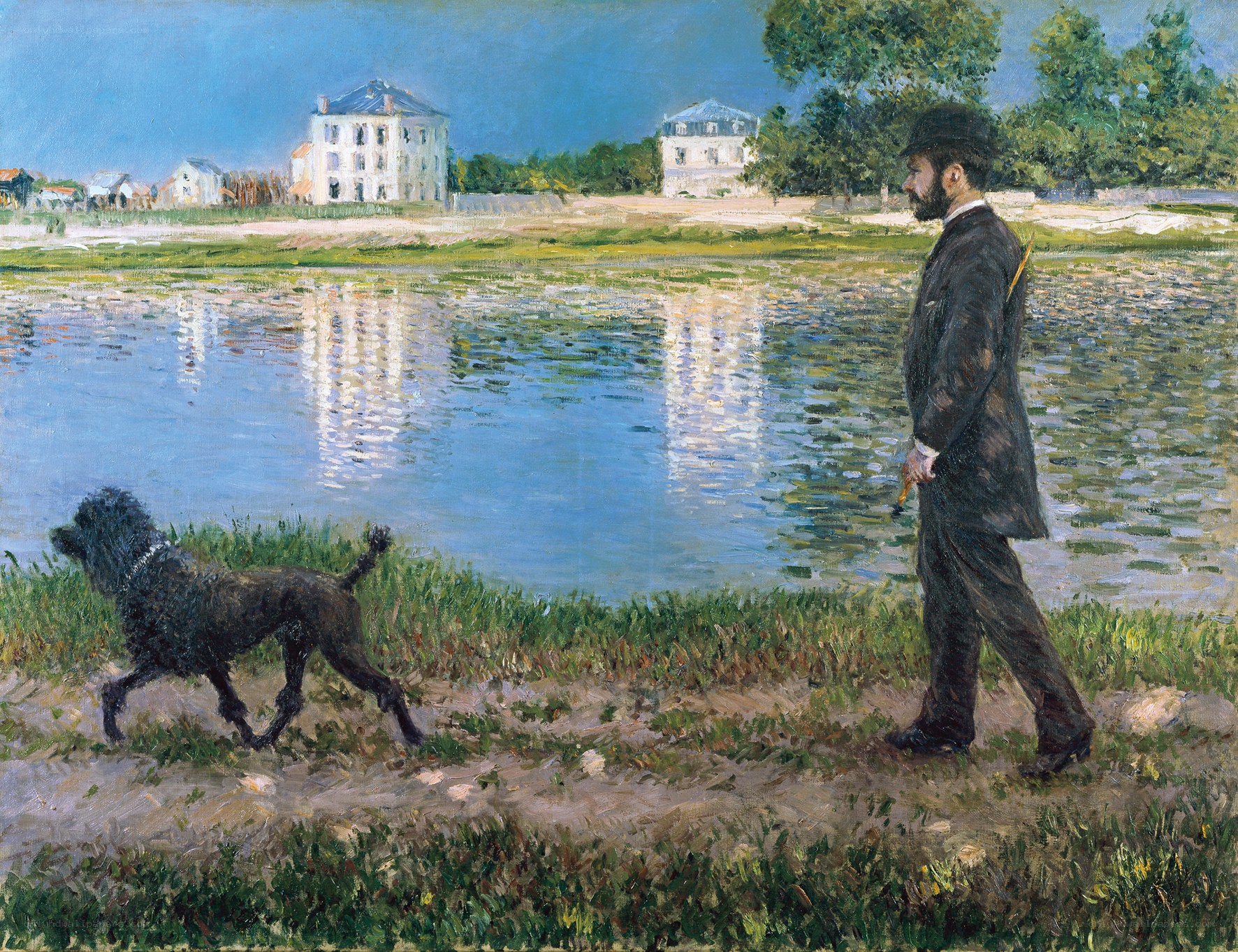 Man and dog by the river