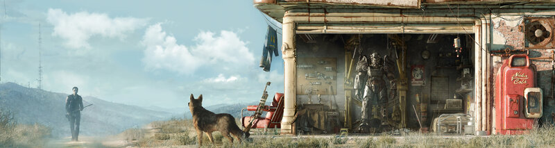 Man and Dog in Desert