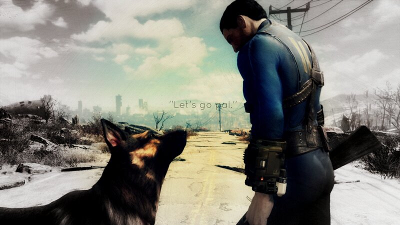 Man and Dog in Wasteland