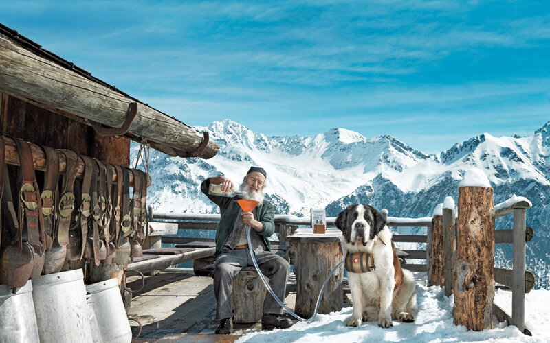 Man and Dog on Balcony