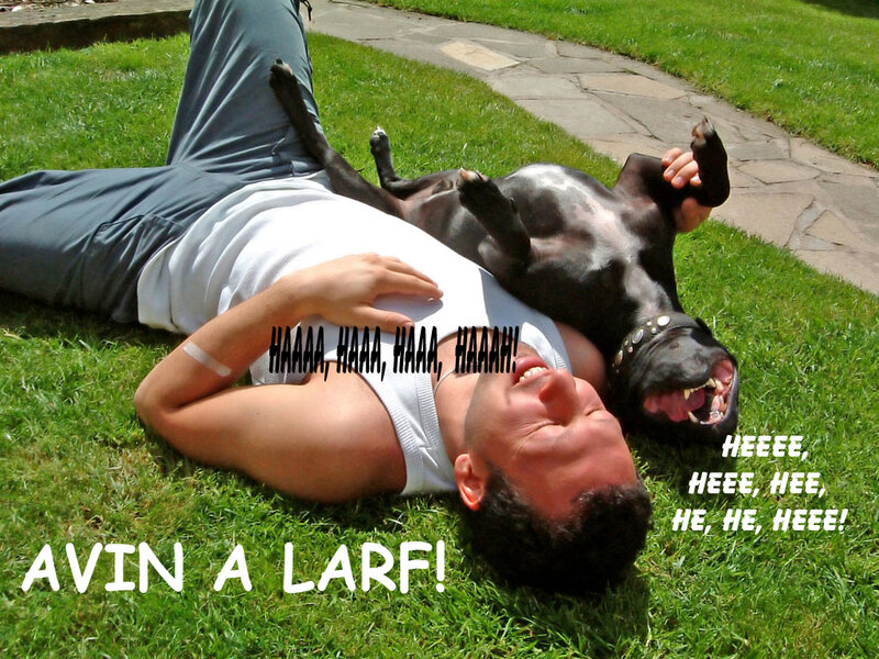 Man and Dog on Grass