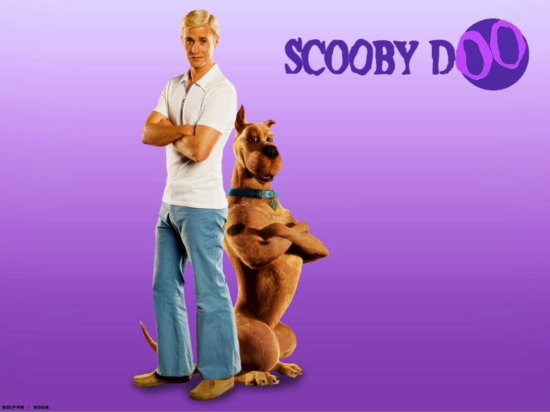 Man and Dog Standing — Purple