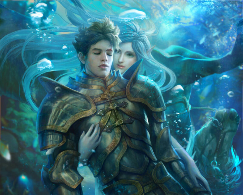 Man and Elf in Armor — Blue